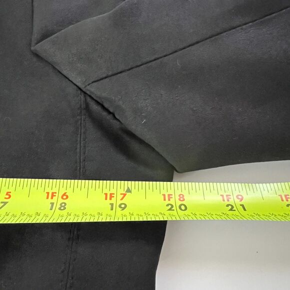 Zara Faux Suede Blazer Women XL Black Single Button Elevated Basic - Picture 6 of 7